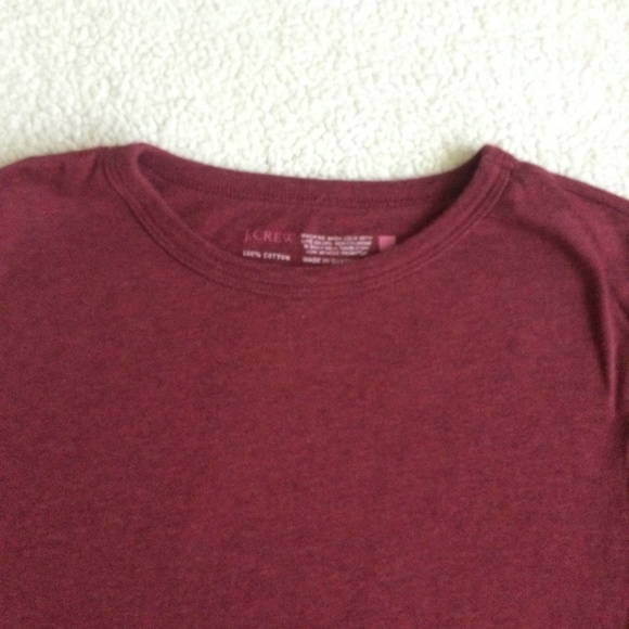 Vintage J. Crew Y2K Long Sleeve Crewneck Tee Burgundy - Sz Small - Picture 7 of 8